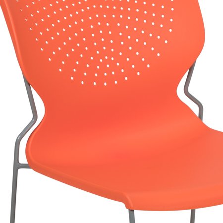 Flash Furniture Orange Plastic Stack Chair RUT-438-OR-GG